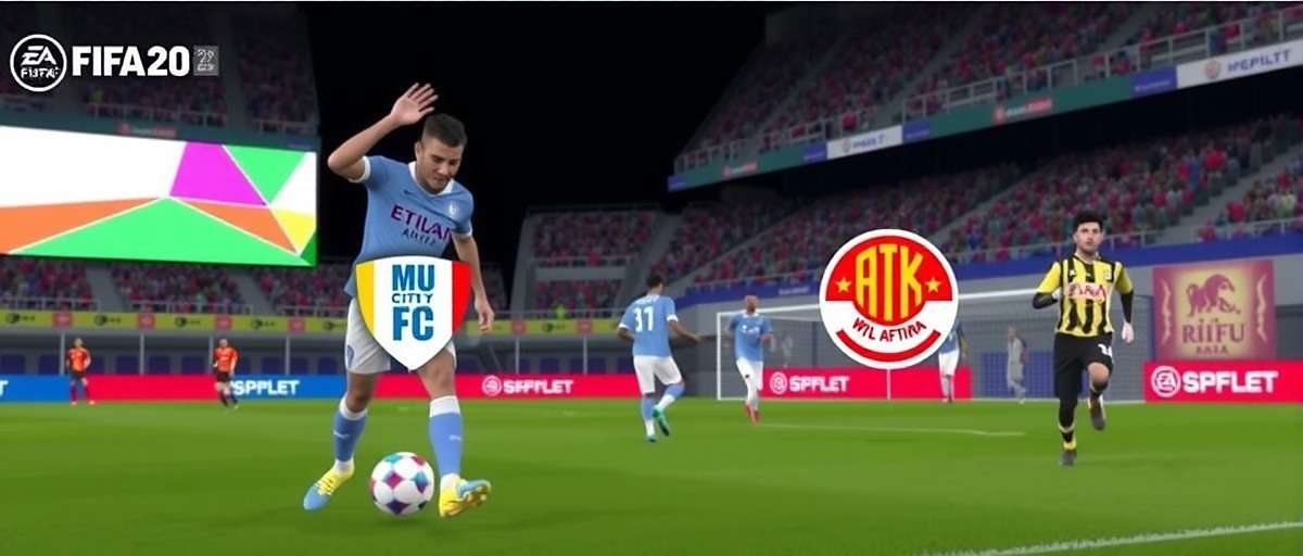 FIFA 20 screenshot showing an ISL match between Mumbai City FC and ATK Mohun Bagan